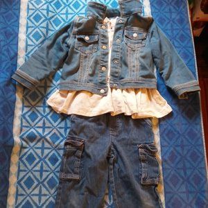 3T Jean Jacket and Pants with a top.